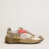 Dad-Star voor heren van mesh en goudkleurig leer met witte leren ster