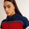 Dames cropped sweatshirt van wol met veelkleurige strepen