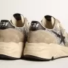 Dames Running Sole in zilver glitter en duifgrijs suède