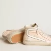 Dames Slide LTD in roze nappaleer met witte ster en Swarovski-inzetstukken