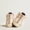 Dames Slide LTD in roze nappaleer met witte ster en Swarovski-inzetstukken