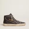 Dames Slide zwart met studs