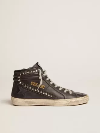 Dames Slide zwart met studs