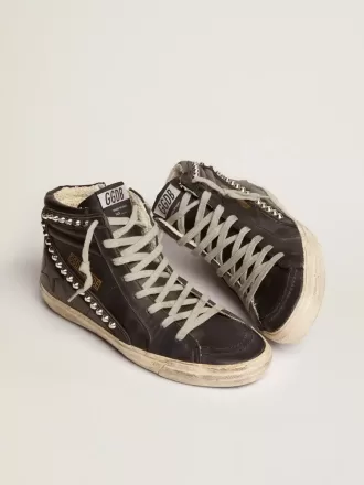 Dames Slide zwart met studs