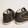 Dames Slide zwart met studs