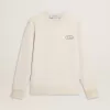 Dames sweatshirt in versleten wit met print