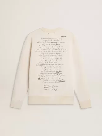 Dames sweatshirt in versleten wit met print
