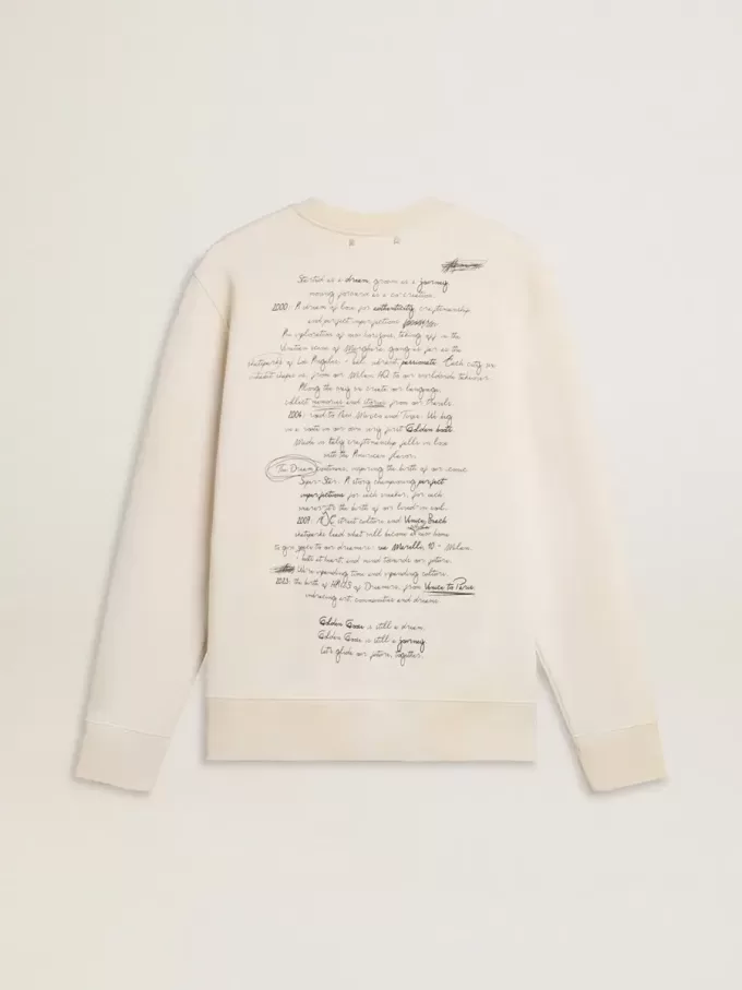 Dames sweatshirt in versleten wit met print