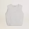 Dames tanktop in babyblauw breisel