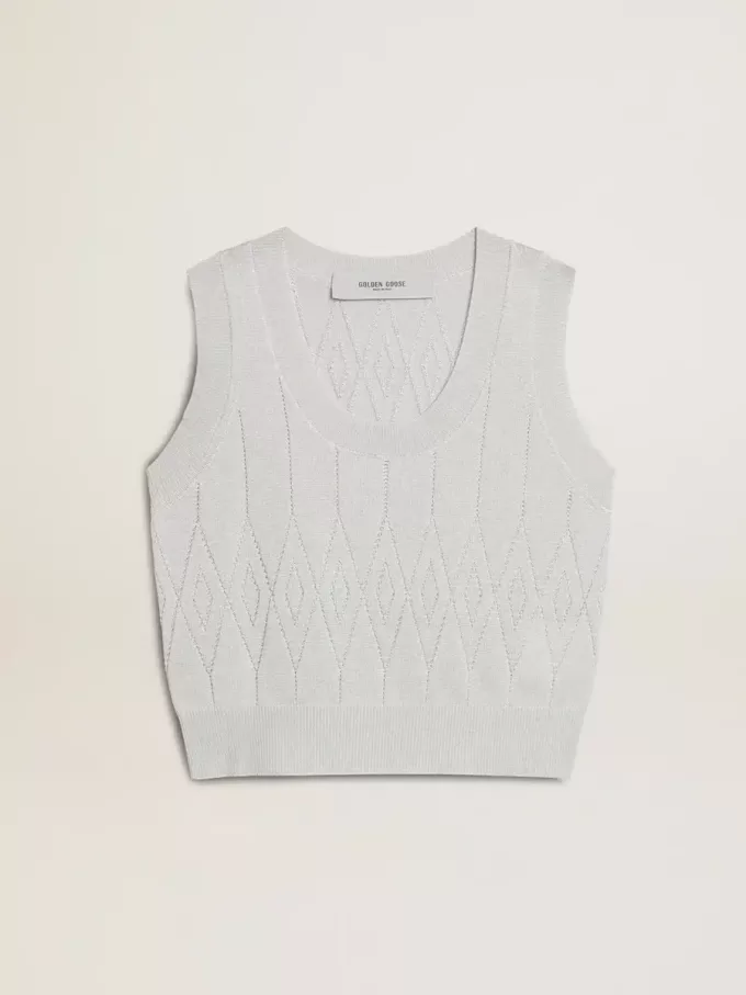 Dames tanktop in babyblauw breisel