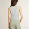 Dames tanktop in babyblauw breisel