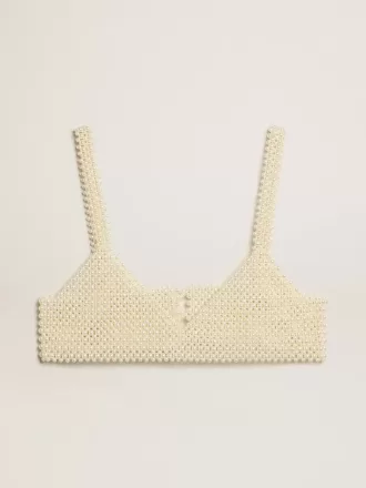 Dames top met parelsnoer
