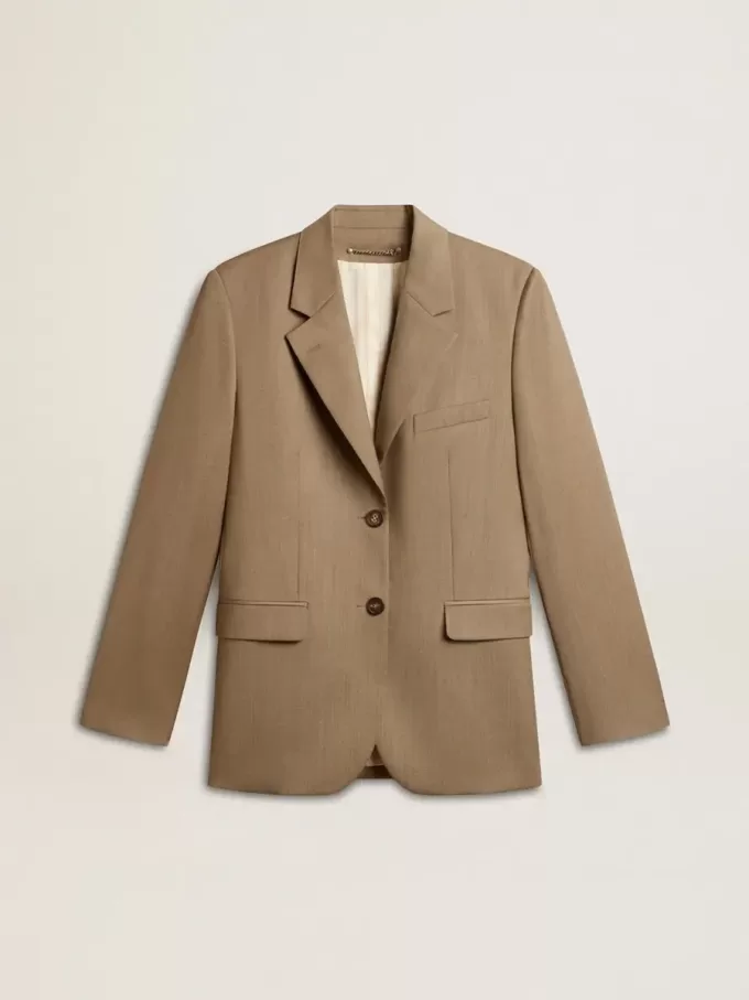 Damesblazer in duifgrijs met dubbele knoopsluiting