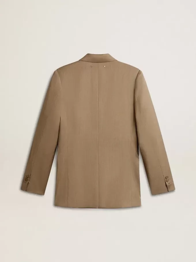 Damesblazer in duifgrijs met dubbele knoopsluiting