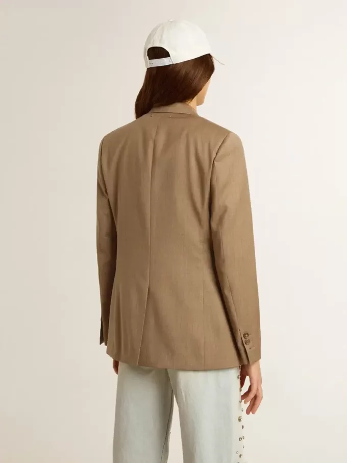 Damesblazer in duifgrijs met dubbele knoopsluiting