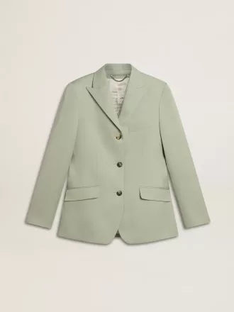 Damesblazer in saliegroene wol