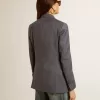 Damesblazer met dubbele knoopsluiting in babyblauw