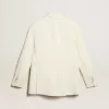 Damesblazer met dubbele knoopsluiting in oudwit