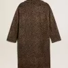 Damesjas met enkele rij knopen van wol met jacquardmotief