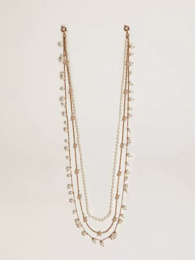 Damesketting met drie antiek goudkleurige Heritage-kettingen