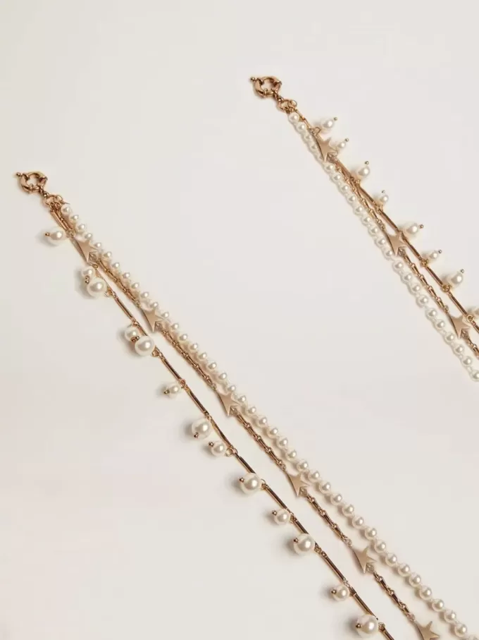 Damesketting met drie antiek goudkleurige Heritage-kettingen