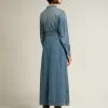 Damesoverhemdjurk van denim met riem