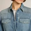Damesoverhemdjurk van denim met riem