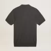 Damespoloshirt van antraciet merinowol