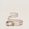 Damesriem van wit leer met gekleurde studs