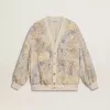 Damesvest met bloemenprint en borduursels
