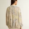 Damesvest met bloemenprint en borduursels