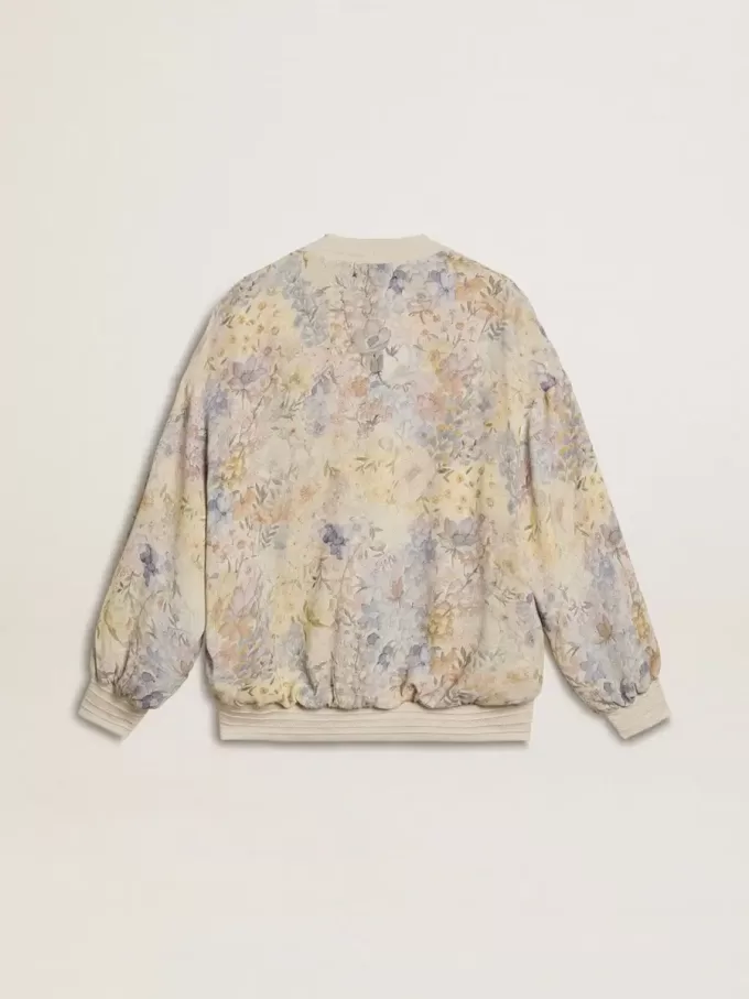 Damesvest met bloemenprint en borduursels