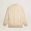 Damesvest van zijde en viscose met krijtstreepmotief