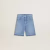 Denim korte broek voor kinderen met borduursel op de achterkant
