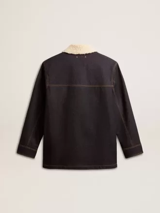 Denim peacoat voor heren