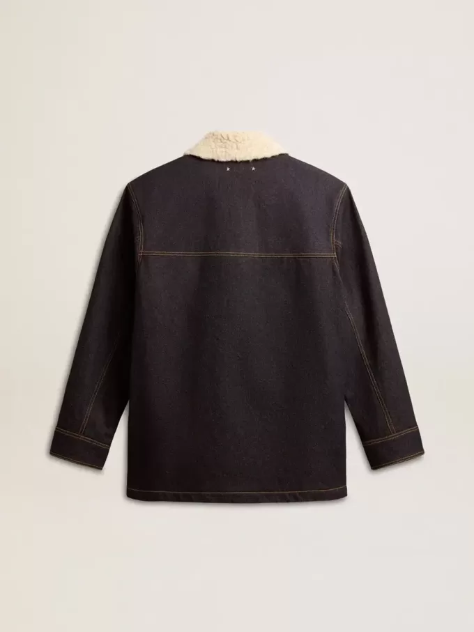 Denim peacoat voor heren