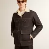 Denim peacoat voor heren