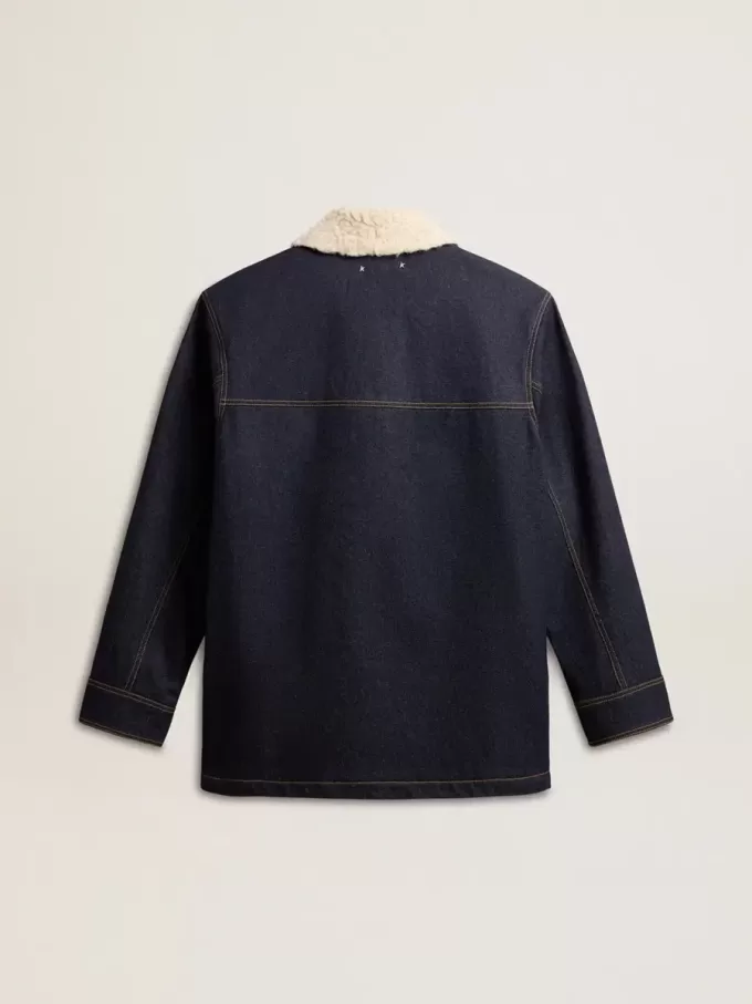 Denim peacoat voor heren