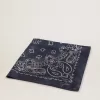Denimblauwe Golden Collection-sjaal met paisleypatroon