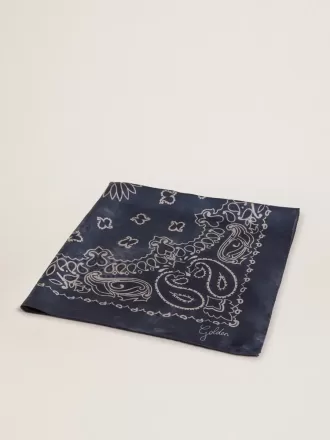Denimblauwe Golden Collection-sjaal met paisleypatroon