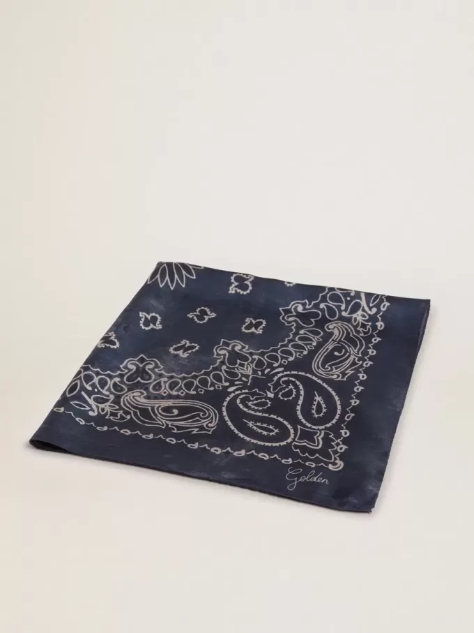 Denimblauwe Golden Collection-sjaal met paisleypatroon