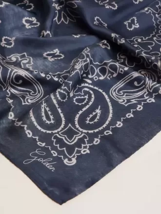 Denimblauwe Golden Collection-sjaal met paisleypatroon