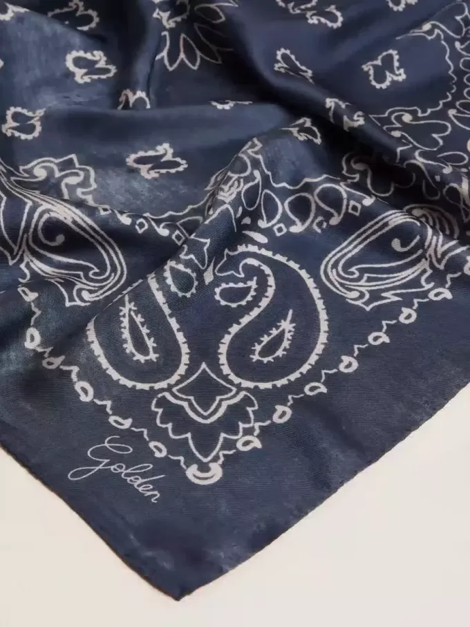 Denimblauwe Golden Collection-sjaal met paisleypatroon