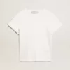 Distressed regular fit dames T-shirt in wit