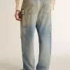 Distressed sand-washed jeans voor heren
