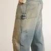 Distressed sand-washed jeans voor heren