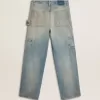 Distressed sand-washed jeans voor heren