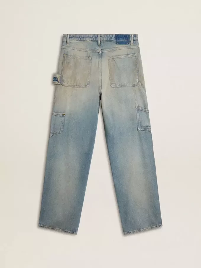 Distressed sand-washed jeans voor heren