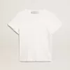 Distressed slim-fit dames-T-shirt in wit