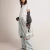 Distressed slim-fit dames-T-shirt in wit